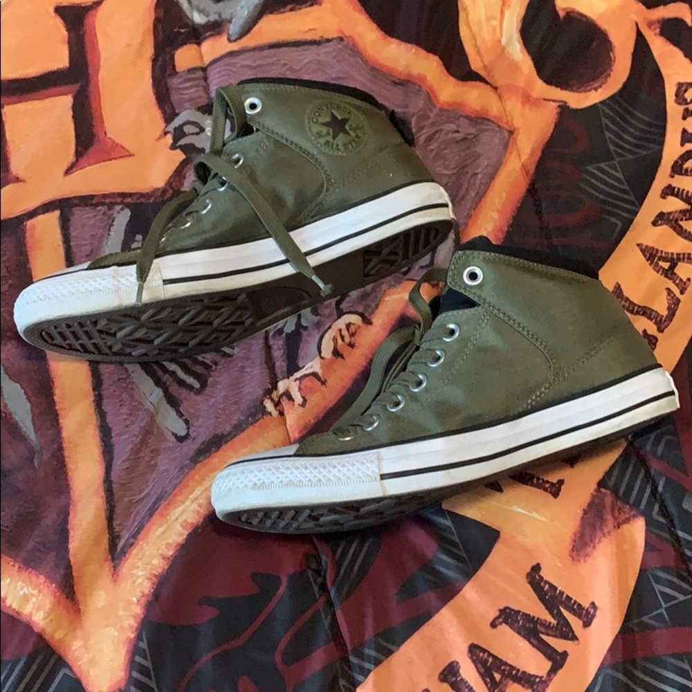 Green converse high tops